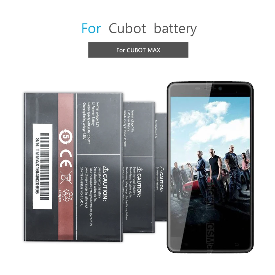 

Mobile Phone Battery For CUBOT MAX Replacement Battery 4100mAh