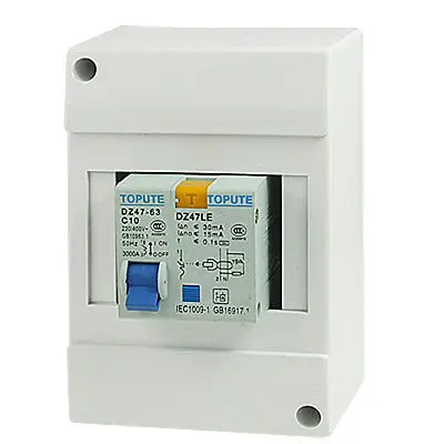 Защита от утечки 1 полюс AC 230/400V 10A покрытый мини-выключатель