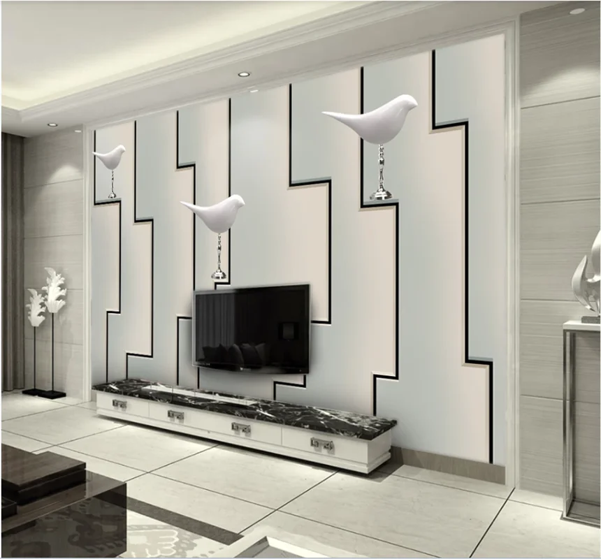 xuesu New modern Chinese style auspicious bird living room bedroom interior decorative wallpaper custom 8D waterproof wall cloth