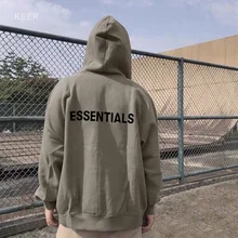 

Essentials Men and Women Zipper Hoodie Sweatshirt Fashion 100% Cotton Printed Letters Hip Hop Loose Oversize Unisex Hoodie