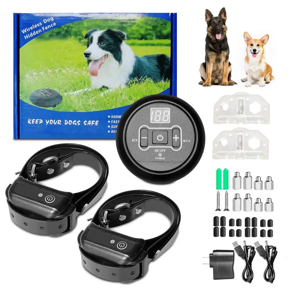 

Pet Dog Electric Fence Wireless Coverage Diameter 40 ~ 1000m Containment System Transmitter Collar Waterproof Training Collar
