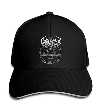 

Authentic CARNIFEX Band Pentagram Hail Satan Red Men Baseball Cap Snapback Cap Women Hat Peaked