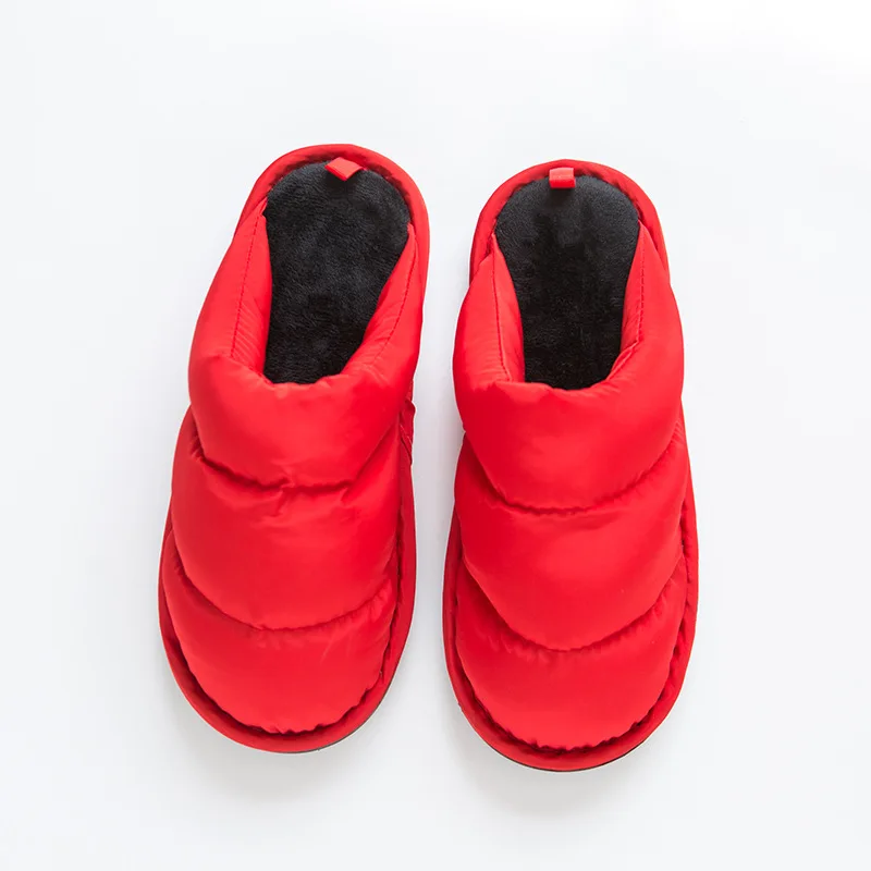 2019 зимняя женская обувь Домашние однотонные тапочки с теплой подошвой