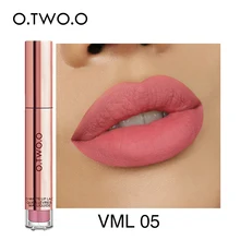O.TWO.O Matte ลิปสติก Liquid Waterproof Long Lasting Velvet Lip Gloss Makeup Smooth Pigment Lip Tint สีแดงริมฝีปากเครื่องสำอาง(China)