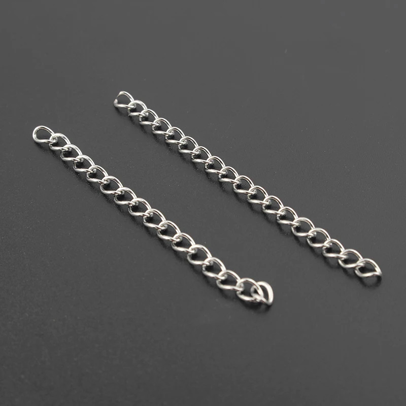 50pcs Stainless Steel 3mm Necklace Extension Chain Accessories Bracelet
