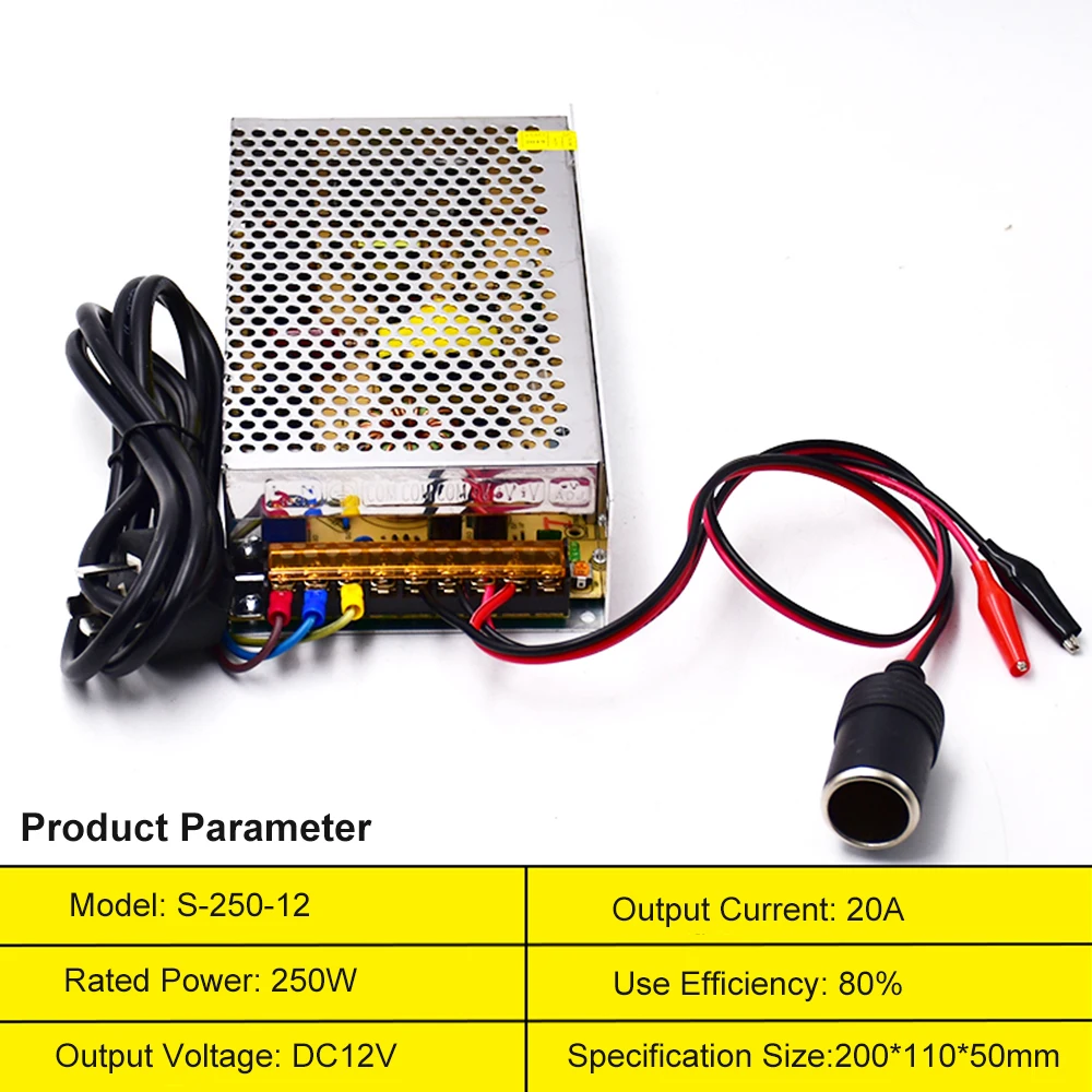 Description Picture 5 of item220V To 12V Car Power Converter 5A 10A 15A 20A 30A 33A 40A 50A 60A 67A 84A 100A DC Switching Power Supply Transformer Stabilize