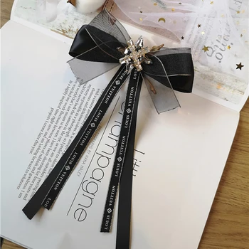 

New Retro bowtie British Style Neck Ties Crystal diamond decor Bow Tie for Womens Tops and Blouses Shirt Collar Accessories