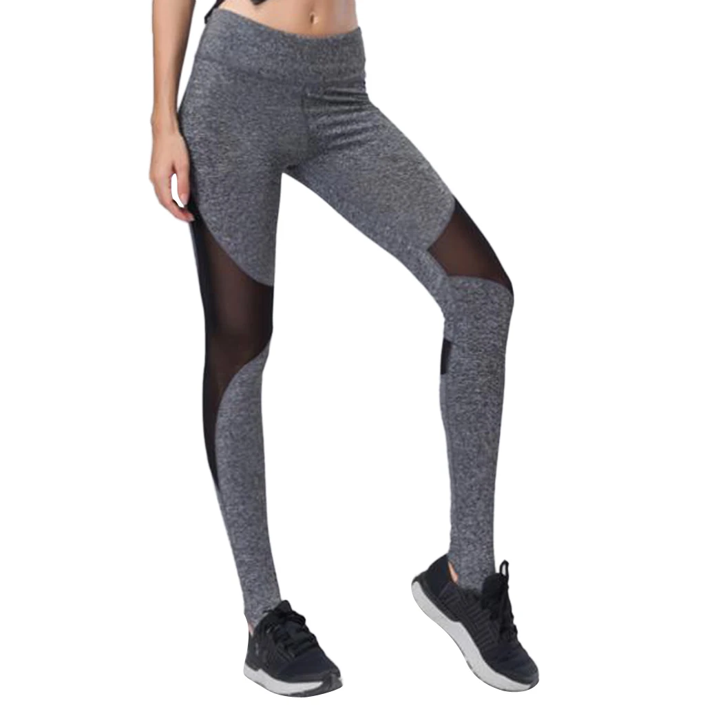 Women Yoga Pants Tights Mesh Stirrup Leggings Tummy Control High Waist Compression Activewear For Gym Workout Fitness Running