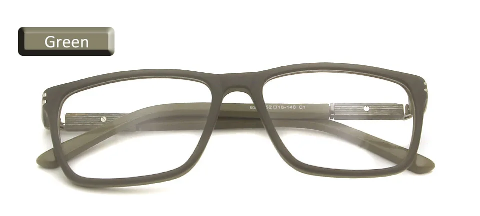 Ацетатные очки в деревянной оправе, Мужские квадратные очки по рецепту, мужские очки для близорукости, оправа с прозрачными линзами, очки для очков - Цвет оправы: eyeglass green
