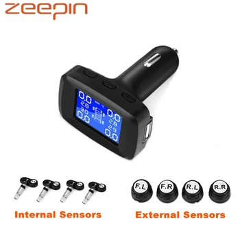 

ZEEPIN TPMS Car Tyre Pressure Monitoring System With 4 External /Internal Sensors