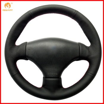

MEWANT for Peugeot 206 2003 206 CC 2005 Black Artificial Leather Car Steering Wheel Cover Interior Accessories Parts