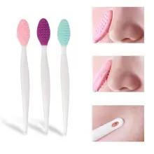 

50% Hot Sale Double-sided Silicone Nose Blackhead Remover Brush Exfoliating Cleaning Tool