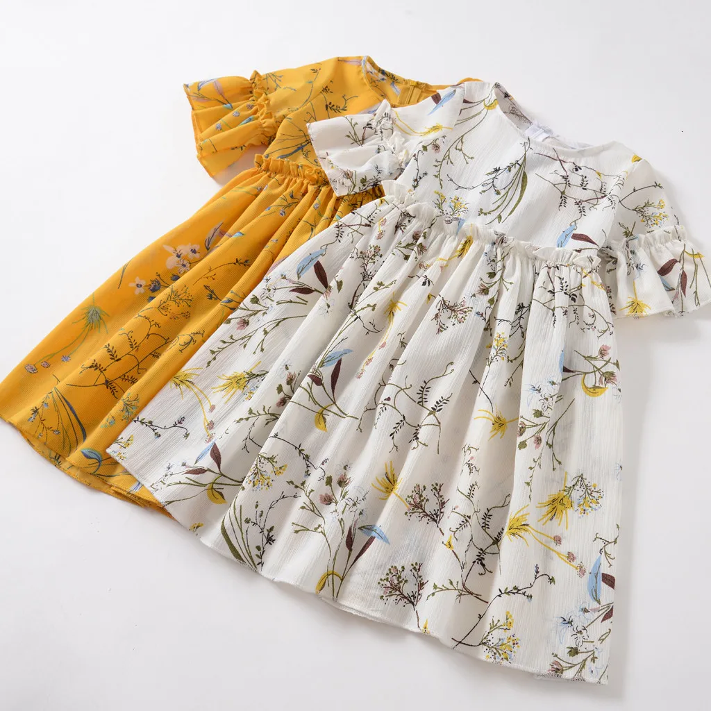 Летний костюм для девочек; коллекция года; комплект одежды для детей; юбка с рюшами и цветочным принтом для маленьких девочек; платья принцессы; повседневная одежда