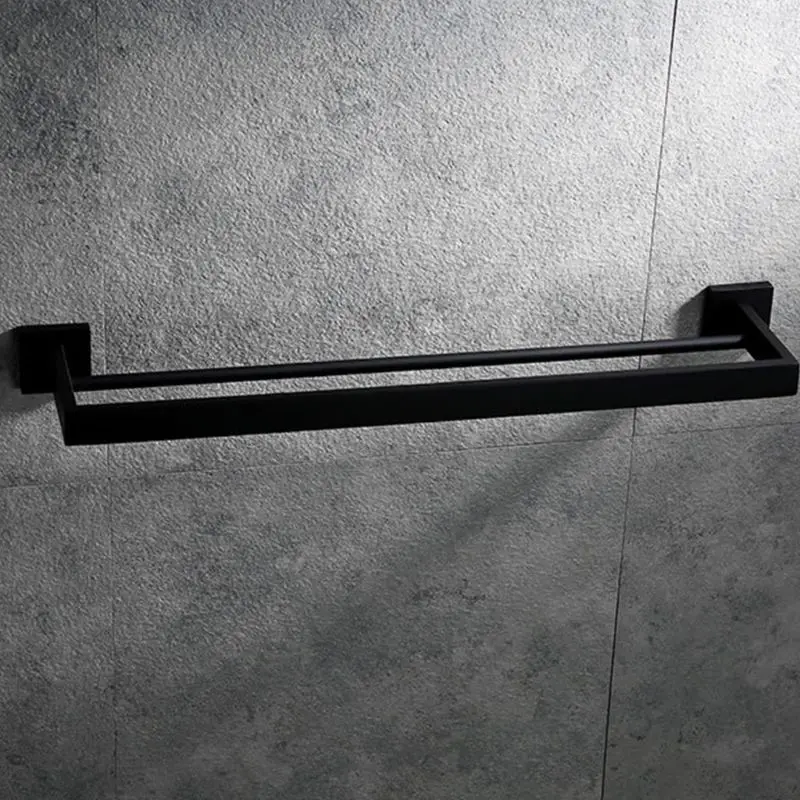 Bathroom Double Towel Bar Wall Mount,SUS 304 Stainless Steel Matte Black