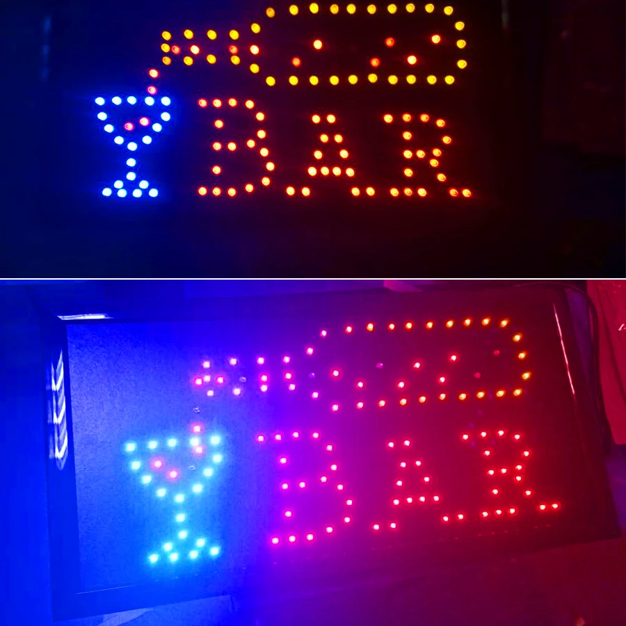 

Motion LED Restaurant Cafe Bar Club SIGN +On/Off Switch Open Light Neon