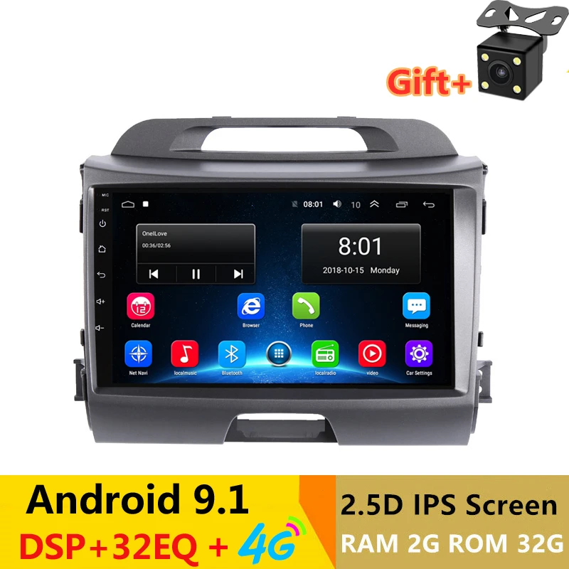 Cheap 9" 2G RAM 32G ROM Android Car DVD Video Player GPS For KIA Sportage R 2011 2012 2013-2015 audio car radio stereo navigation 0