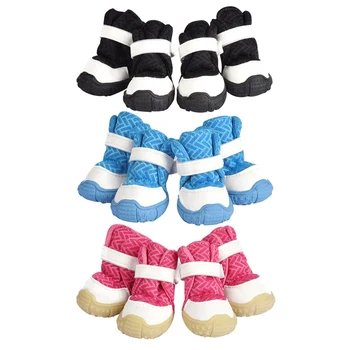 

4 Pc/ Set Anti-slip Snow Dog Boots Winter Pet Dog Waterproof Rain Shoes For Medium Large Dogs Multi Colors Optional Dog Rain Boo
