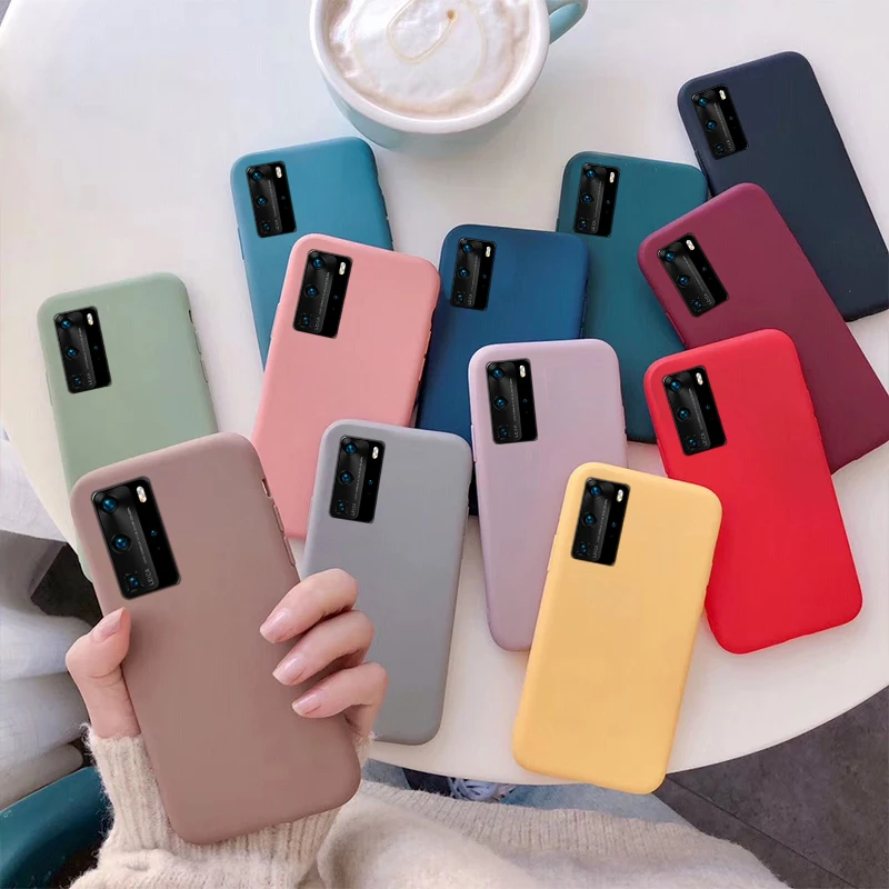 De Lujo mate del teléfono de silicona funda para Huawei Honor 10X Lite funda trasera suave TPU de Honor 10X luz a prueba de golpes a prueba de Color caramelo caso