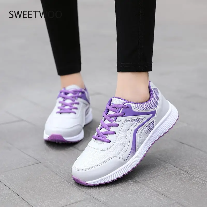 Running Shoes Fashion Women Sneakers winter Breathable PU Leather Sport Shoes Womens Trainers Running Shoes Women Casual Gym