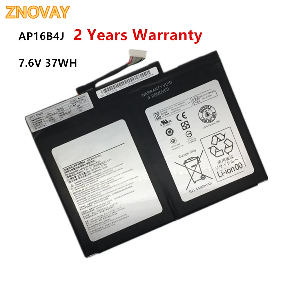 ZNOVAY-batería AP16B4J para portátil, para Acer Aspire Switch Alpha 12 SA5-27, 7,6 V, 37WH, AP16B4J