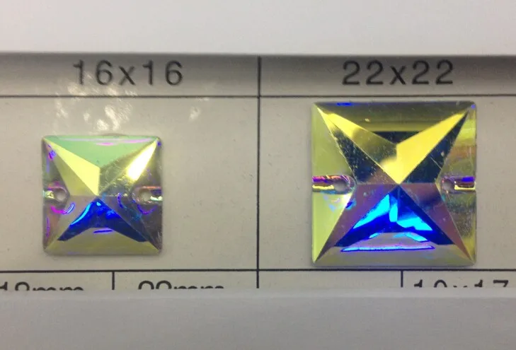 AAAA+~! 100 шт./уп., 10x14 мм крусталь AB цвет плоской задней пришить Смола Стразы бусины
