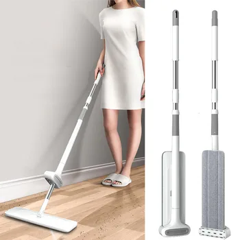 

Squeeze Mop Wash for Floor Mops Hand Free Magic 360 Spin Wet Dry Mopping with Reusable Replacement Lazy Cleaning