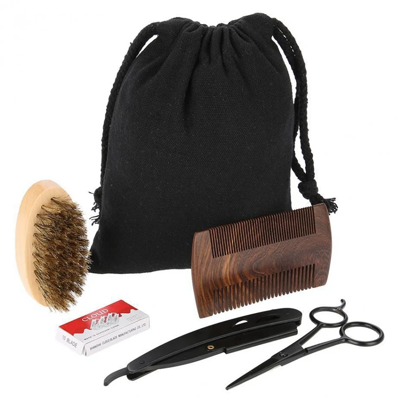 Men beard kit ferramenta de estilo barba