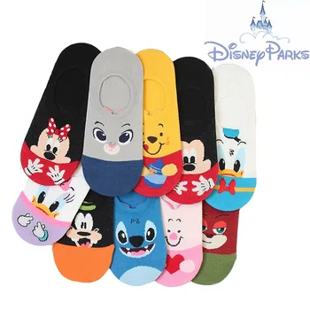 

Disney Women Socks Cartoon Breathable Soft Short Socks Disney Summer Mouse Cat Duck New Creative Pattern Street Trend Style