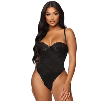 

New Sexy Lace Bra Erotic Lingerie Underwear Women Set Sleepwear Bodysuit Jumpsuit Mesh Sheer Brassiere Siamese Bielizna Damska