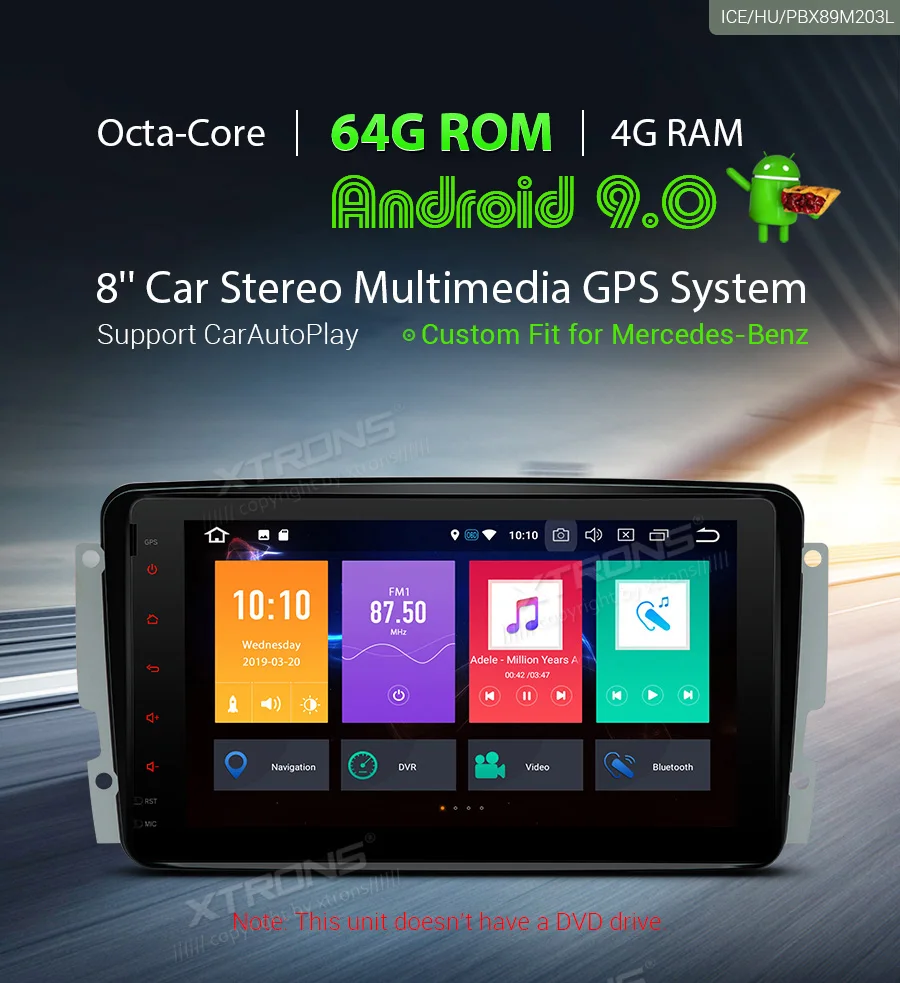 XTRONS Android 9,0 Восьмиядерный автомобильный стерео радио плеер gps OBD для Mercedes Benz A-W168 W203 W209 C209 W463 Viano Vito W639 без DVD