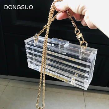 

Clear acrylic clutch Purse women transparent bag plastic ice box bag Dubai girl vintage retro party handbag 2020 new summer bag