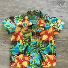 Новое поступление, Цветные Цветочные блузки рубашки для мальчиков летняя Праздничная рубашка с короткими рукавами для маленьких мальчиков повседневные тропические топики