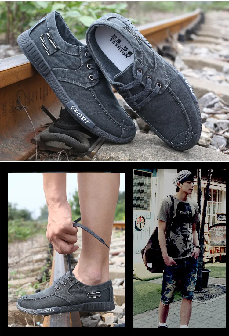 hot Canvas Men Shoes Denim Lace-Up Men Casual Shoes New 2021 Plimsolls Breathable Male Footwear Spring Autumn Sneakers