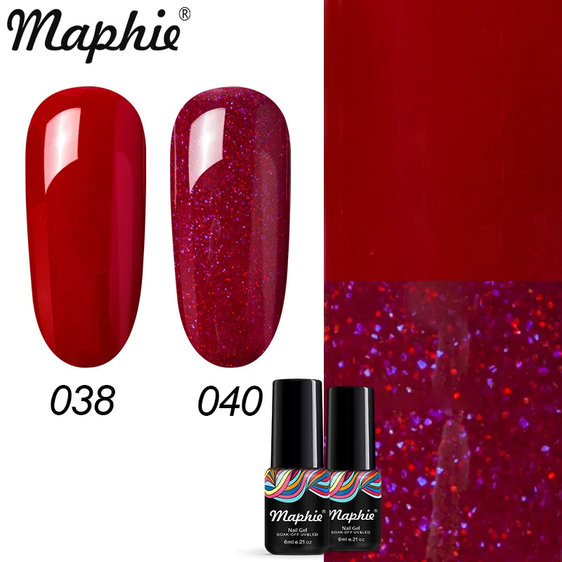 Maphie красный цвет серия Гель-лак для ногтей УФ/светодиодный лак замачивания от