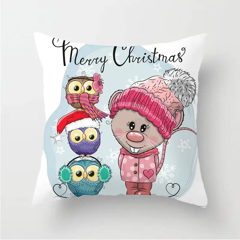 Owl Decoration Cushion Cover Polyester Throw Pillow Case Cover Decoration Pillowcases Decorative Pillows Cover TP136