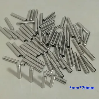 

5mm*20mm One End Closed NTC temperature sensor probe protection shell PT100 DS18B20 nickel coated brass tube ,100 pcs / lot