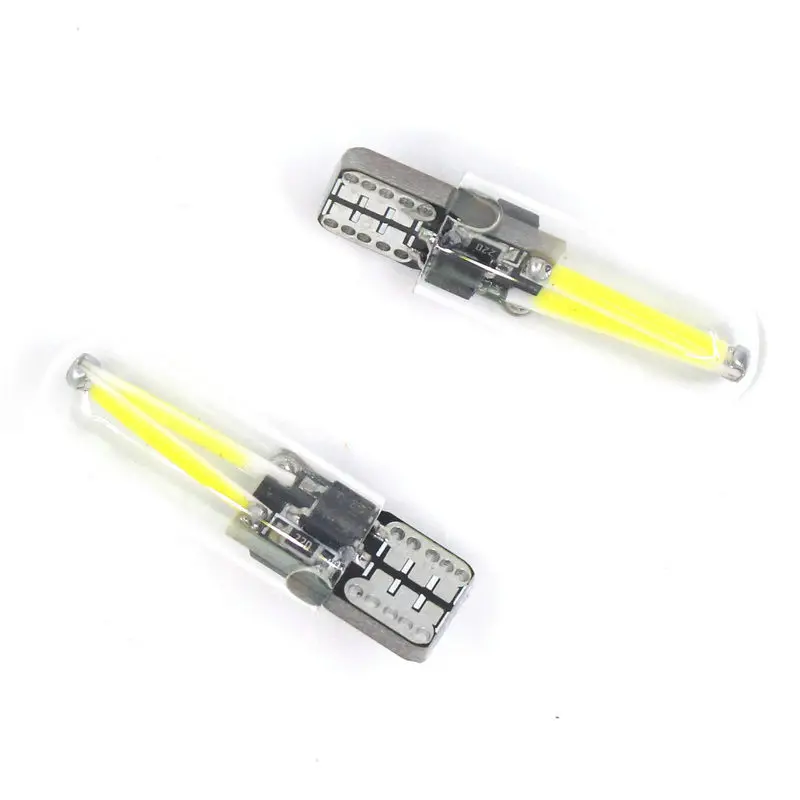 10 шт. очень яркий светодиодный купольная лампа T10 COB W5W Стекло светильник 12V