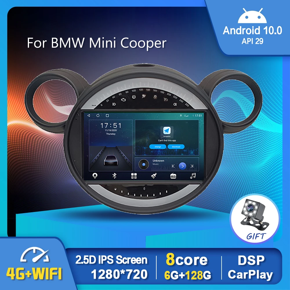 EKIY 6G 128G Android 10 0 мультимедиа для BMW Mini Cooper 2006-2013 автомобильное радио Carplay Авто DSP GPS