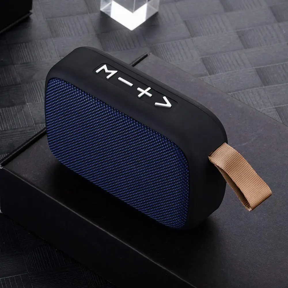 Синий Портативный беспроводной Bluetooth стерео динамик для смартфона планшета ноутбука Поддержка SD TF карты FM радио мини громкий динамик открытый - Цвет: Синий