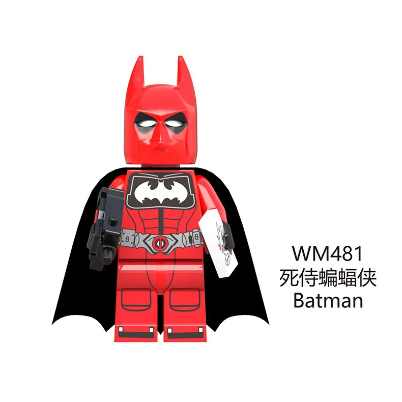 Wm6027 серия Бэтмен супергерой строительные блоки Минифигурки детские развивающие вставленные строительные блоки сумка смешанная партия