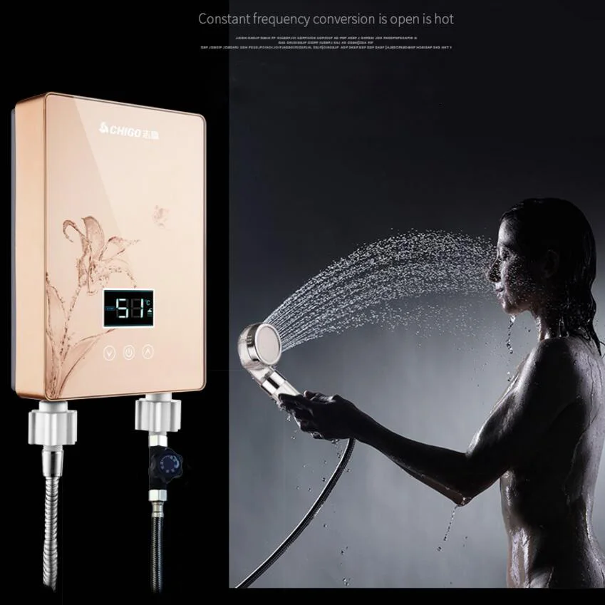 Chauffe eau Type instantané prendre une douche chaleur rapide salle de bain ménage petit stockage d'eau gratuit