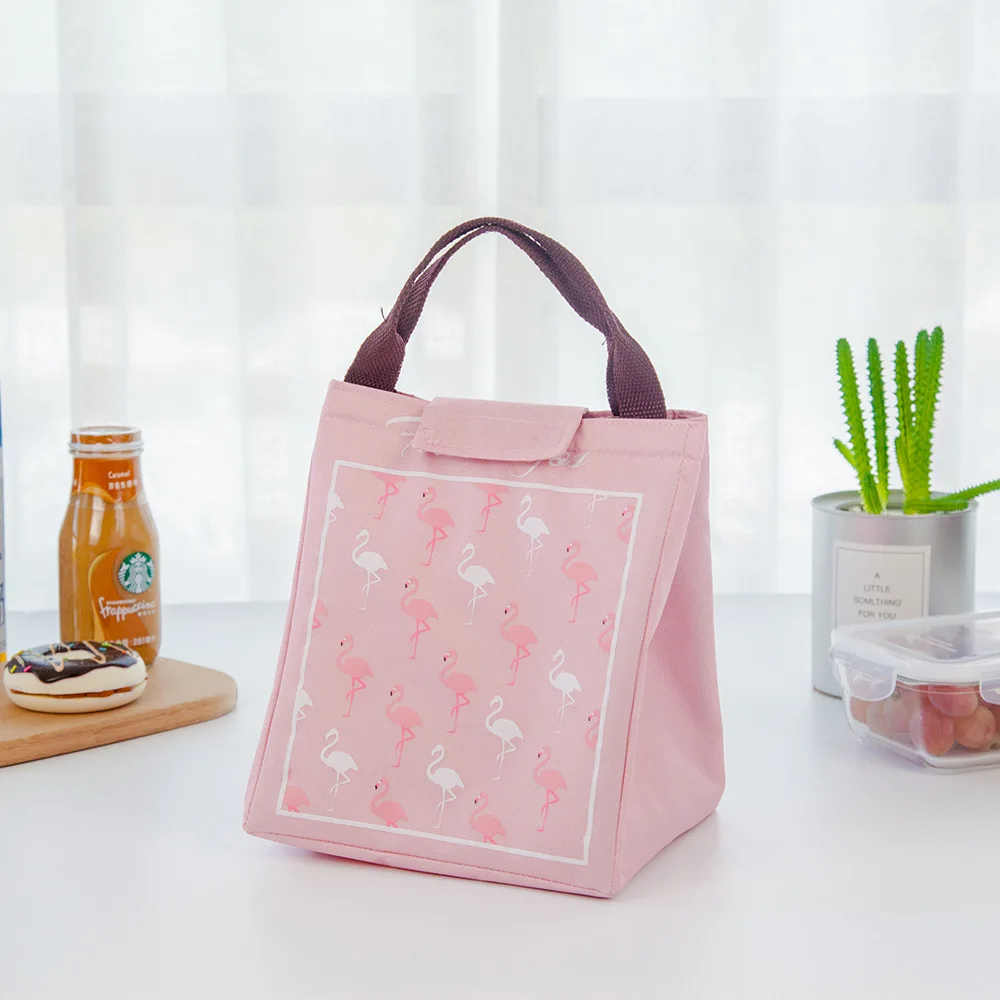 Pink Flamingo 1 шт./компл. свежесть, изоляция холодные тюки Термальность, Оксфорд, мешки для обеда с Водонепроницаемый удобный сумки для спорта и отдыха Милая рыбка Сумка-тоут сумки через плечо - Цвет: Pink Flamingo