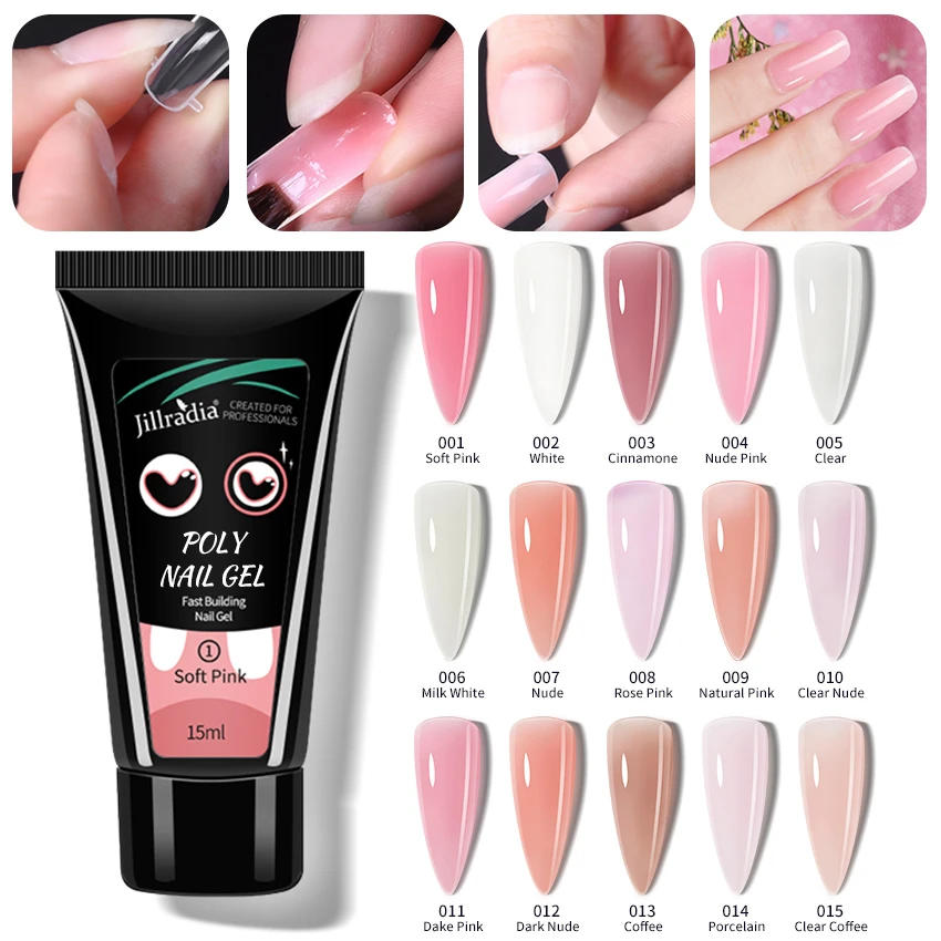 Rohwxy 15ミリリットルネイルデザインポリマニキュア指イルアートビルダーアクリルジェルネイルアートマニキュア色拡張ゼリーポリuvゲル Nail Gel Aliexpress