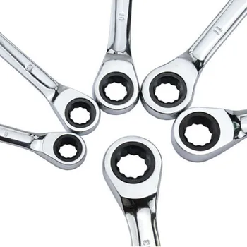 

Spanner Wrench Rust Proof Metric Flexible Chrome Vanadium Steel Tools 6pcs/set