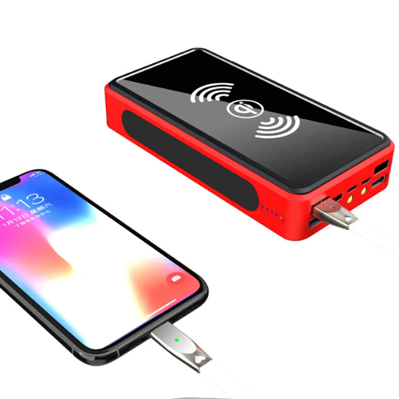 Внешний аккумулятор на солнечной батарее с 4usb портами и светодиодной подсветкой