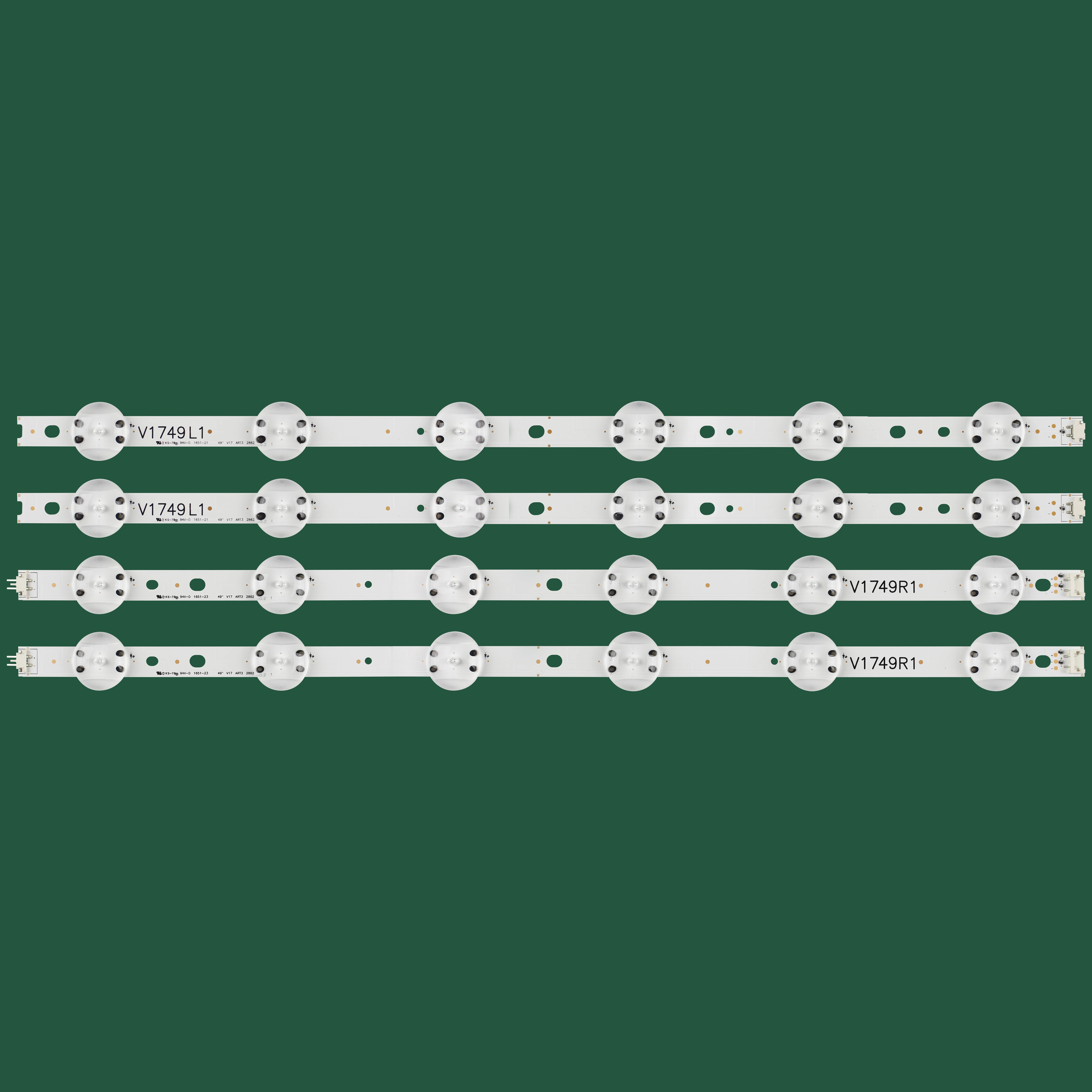 4pcs LED Backlight strip For LG 49&quot TV 6916L-2862A 6916L-2863A V17 49 R1+L1 ART3 49UJ670V-ZD 49UJ6560 49UJ651V LC490DGG(FK)(MD) |