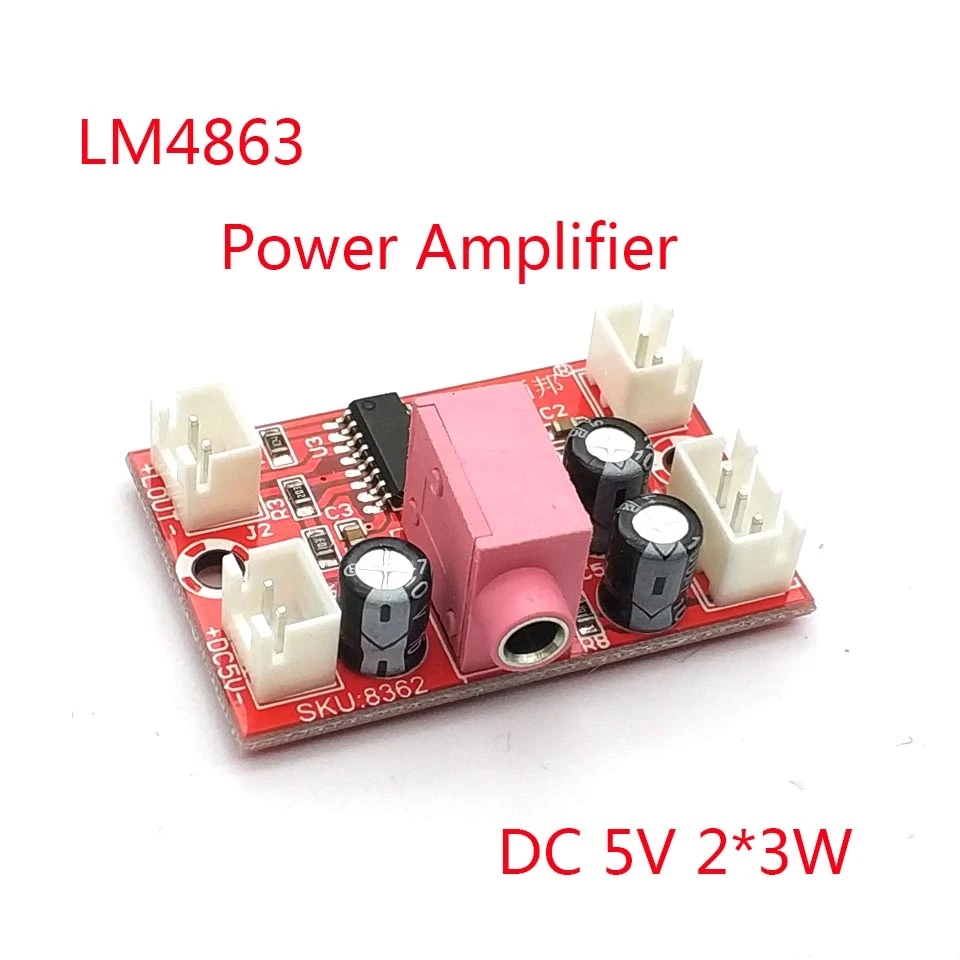 1PCSx 3W+3W LM4863 Dual Channel 3-5V Aduio Amplifier Board Mini Amplifier Module 