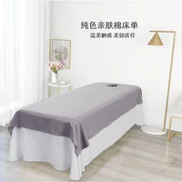 1Pcs Plain Beauty Salon Bedding Sheets SPA Massage Anti-shrink Soft Touching Skin-friendly Bedding Table Cover With/no Hole 1