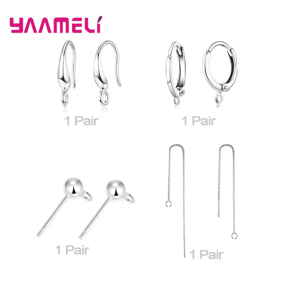 6 Paar Lot 925 Sterling Silber Frankreich Hebel Ohrring Haken Draht Einstellungen Basis Ohrringe Creolen Für Schmuck Finden Liefert – Detail 6