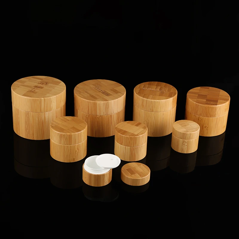 

5g 10g 15g 20g 30g 50g 100g 150g 200g 250g 300g cosmetic bamboo wooden cream jar with pp inner 8oz face cream cosmetic container